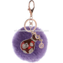 Hot sales Wholesales rabbit fur ball keychain 209-FH95-209